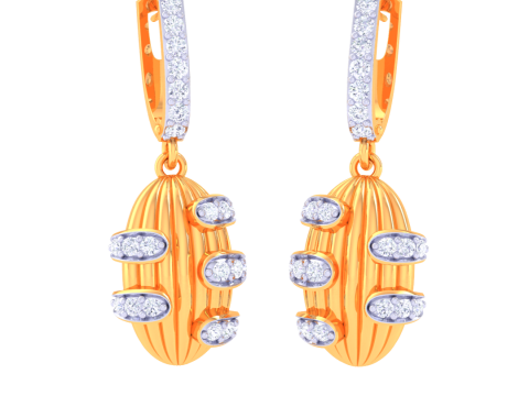 Printable 3D Jewelry design of Earrings with diamonds 3D Modell