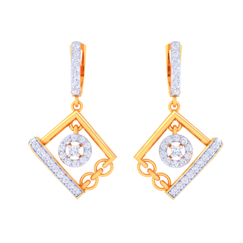 Printable 3D Jewelry design of Earrings with diamonds 3D 모델 .c4d .max .obj .3ds .fbx .stl .blend