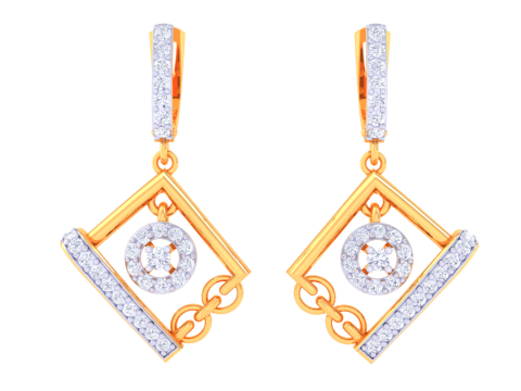 Printable 3D Jewelry design of Earrings with diamonds Model 3D