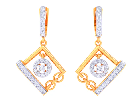 Printable 3D Jewelry design of Earrings with diamonds 3D Model