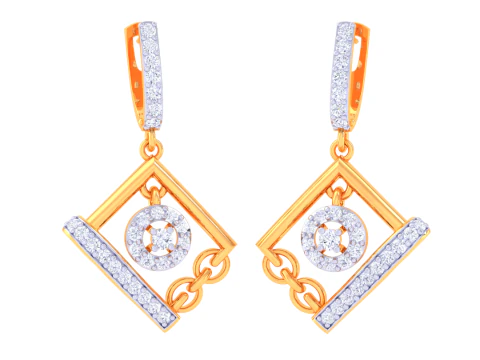 Printable 3D Jewelry design of Earrings with diamonds 3D Model