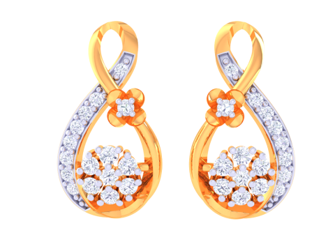 Printable 3D Jewelry design of Earrings with diamonds Model 3D
