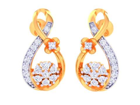 Printable 3D Jewelry design of Earrings with diamonds Modelo 3D