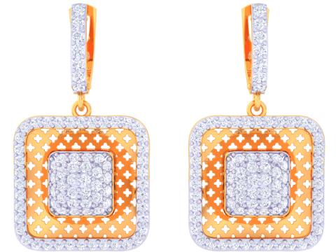 Printable 3D Jewelry design of Earrings with diamonds 3D मॉडल