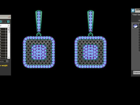 Printable 3D Jewelry design of Earrings with diamonds 3D Model