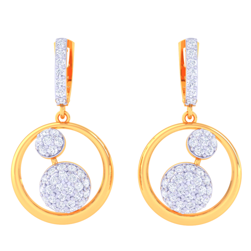 Printable 3D Jewelry design of Earrings with diamonds 3D Model .c4d .max .obj .3ds .fbx .stl .blend