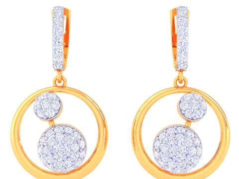 Printable 3D Jewelry design of Earrings with diamonds 3D 模型