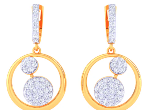 Projekt biżuterii 3D do druku z kolczykami z diamentami Model 3D