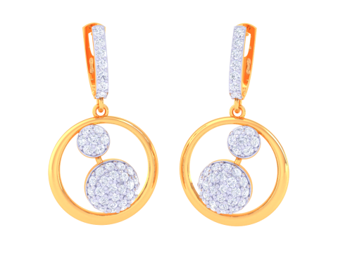 Printable 3D Jewelry design of Earrings with diamonds 3D Model