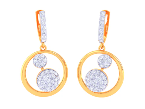 Printable 3D Jewelry design of Earrings with diamonds 3D Model