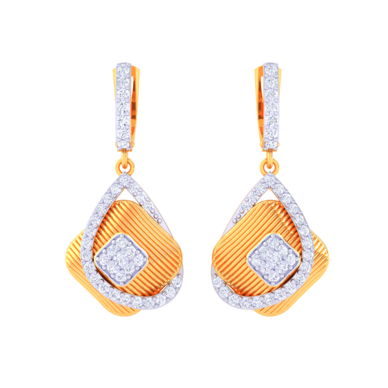 Printable 3D Jewelry design of Earrings with diamonds 3D Model .c4d .max .obj .3ds .fbx .stl .blend 