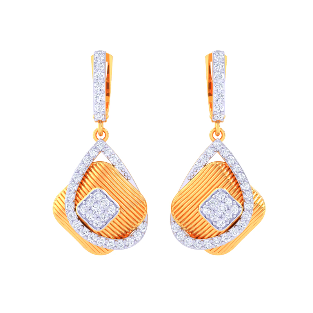 Printable 3D Jewelry design of Earrings with diamonds 3D Model .c4d .max .obj .3ds .fbx .stl .blend 