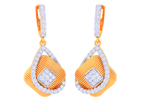 Printable 3D Jewelry design of Earrings with diamonds 3D Model