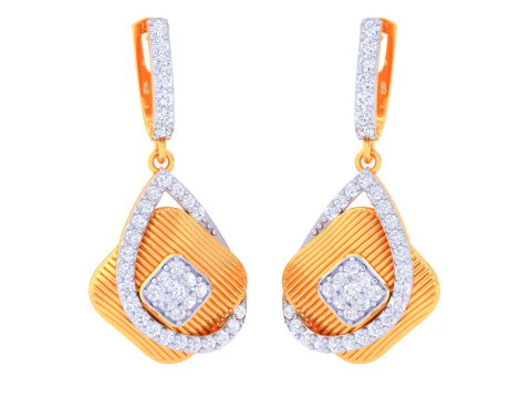 Printable 3D Jewelry design of Earrings with diamonds 3D Model