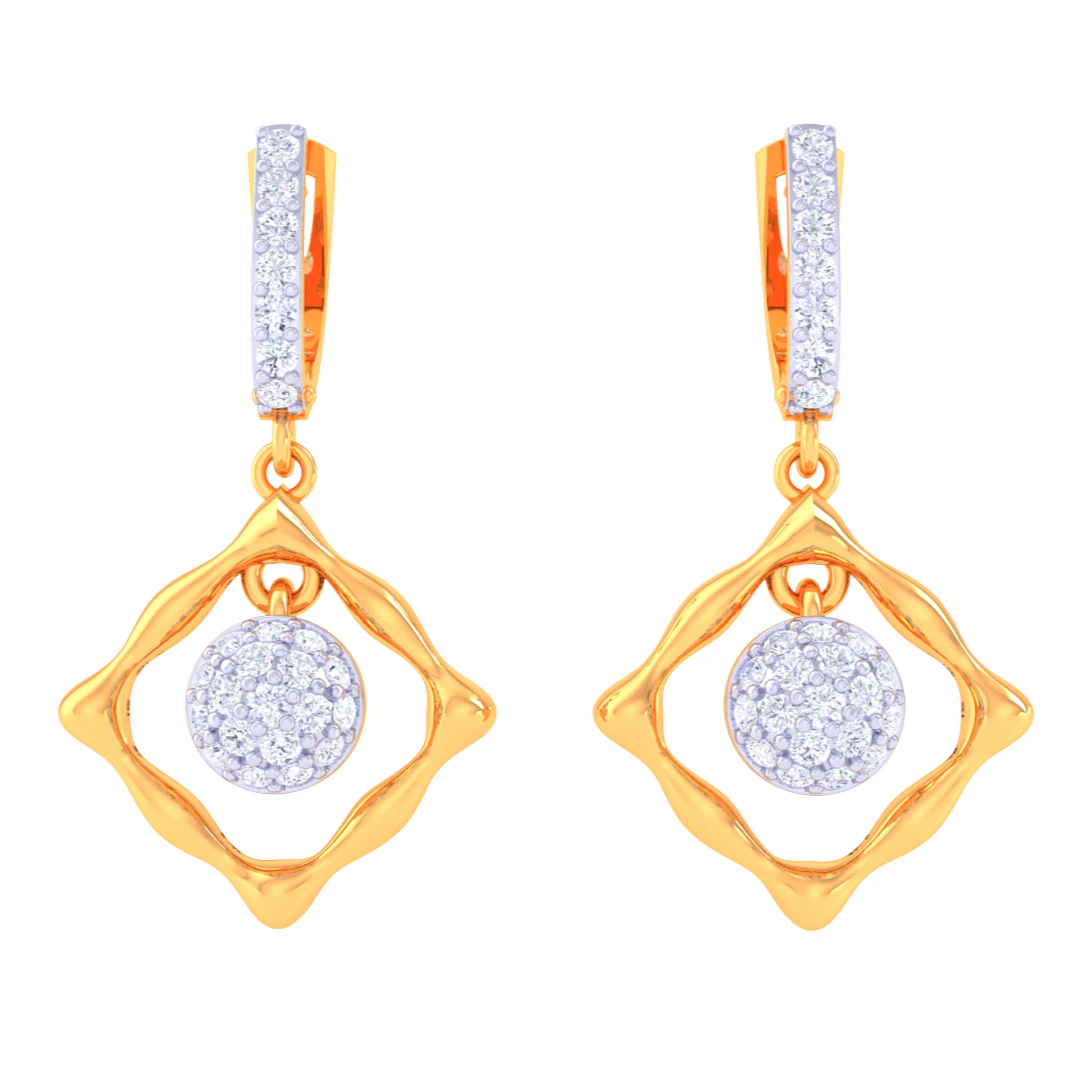 Printable 3D Jewelry design of Earrings with diamonds 3D Model .c4d .max .obj .3ds .fbx .stl .blend 