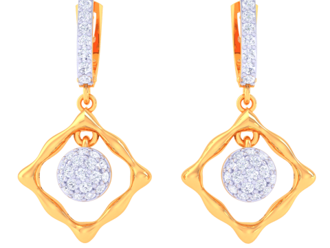 Printable 3D Jewelry design of Earrings with diamonds Model 3D