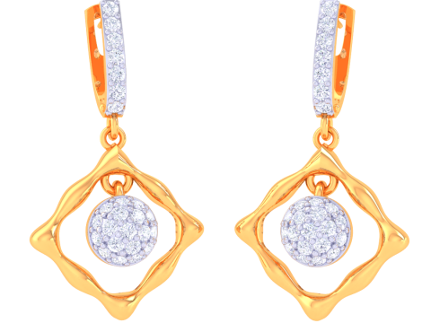 Printable 3D Jewelry design of Earrings with diamonds 3D Model