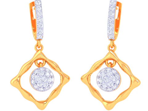 Printable 3D Jewelry design of Earrings with diamonds 3D Model