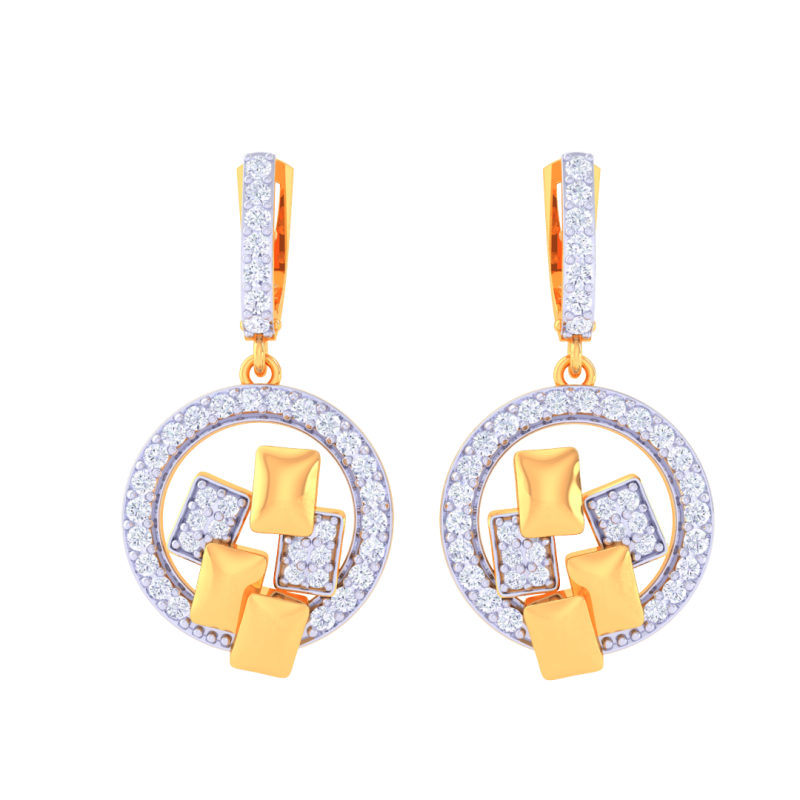 Printable 3D Jewelry design of Earrings with diamonds Modelo 3D .c4d .max .obj .3ds .fbx .stl .blend