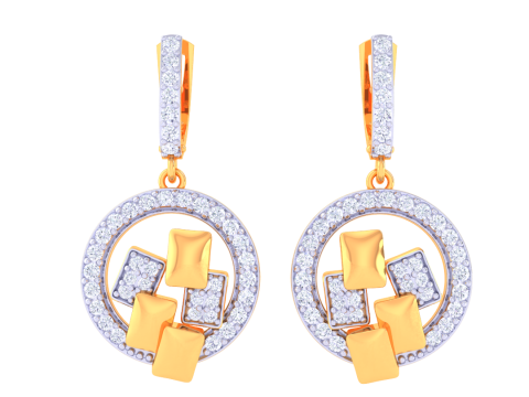 Printable 3D Jewelry design of Earrings with diamonds Model 3D