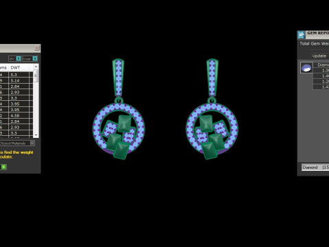Printable 3D Jewelry design of Earrings with diamonds Modelo 3D