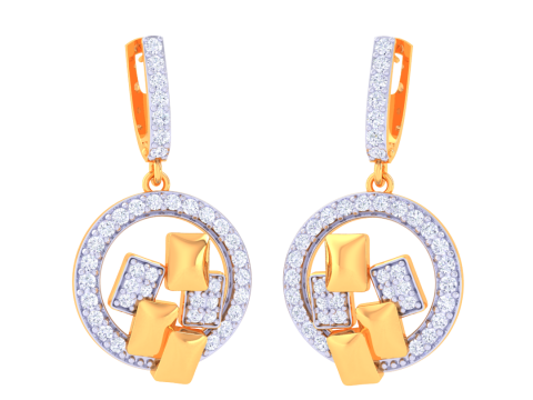 Printable 3D Jewelry design of Earrings with diamonds Modelo 3D
