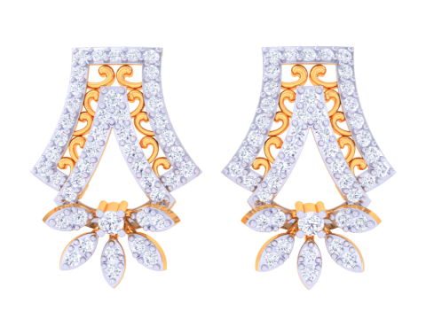 Printable 3D Jewelry design of Earrings with diamonds Model 3D