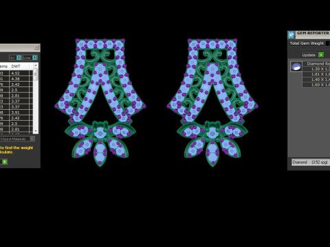 Printable 3D Jewelry design of Earrings with diamonds Modèle 3D