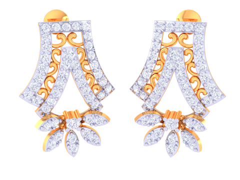 Printable 3D Jewelry design of Earrings with diamonds Modèle 3D
