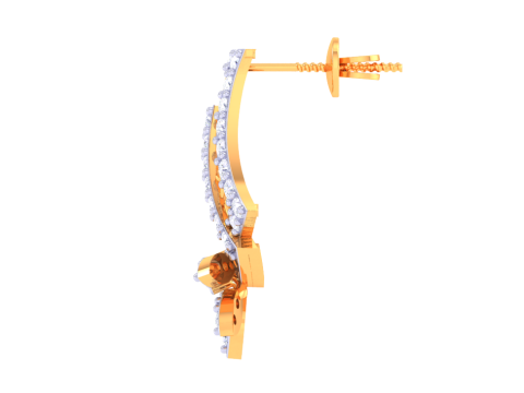 Printable 3D Jewelry design of Earrings with diamonds Modèle 3D