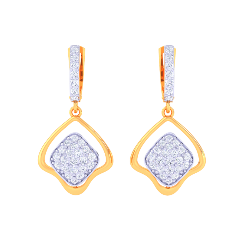 Printable 3D Jewelry design of Earrings with diamonds Modelo 3D .c4d .max .obj .3ds .fbx .stl .blend