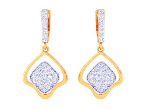 Printable 3D Jewelry design of Earrings with diamonds Model 3D
