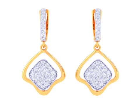 Printable 3D Jewelry design of Earrings with diamonds 3D Model
