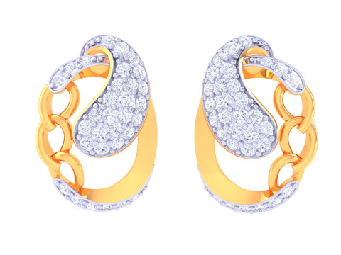 Printable 3D Jewelry design of Earrings with diamonds 3D Model