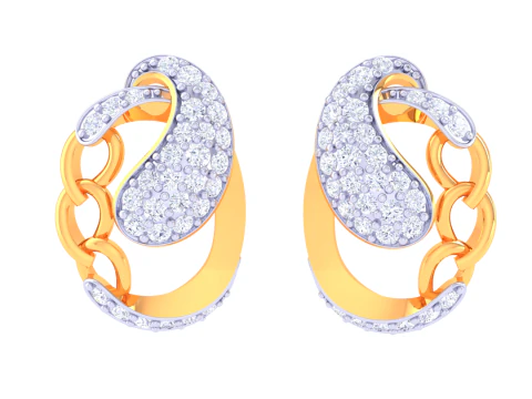 可打印的 3D 钻石耳环珠宝设计 3D 模型