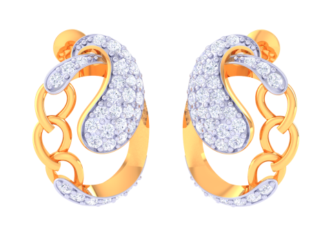 Printable 3D Jewelry design of Earrings with diamonds Model 3D