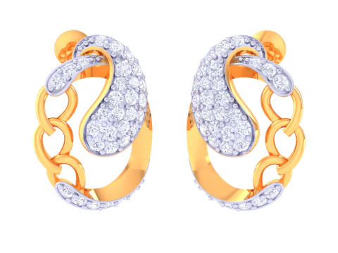 Printable 3D Jewelry design of Earrings with diamonds 3D Model