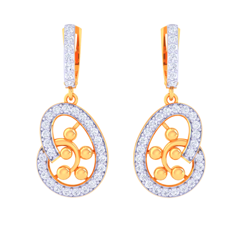 Printable 3D Jewelry design of Earrings with diamonds 3D Modell .c4d .max .obj .3ds .fbx .stl .blend