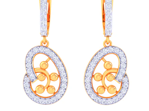 Printable 3D Jewelry design of Earrings with diamonds 3D Model