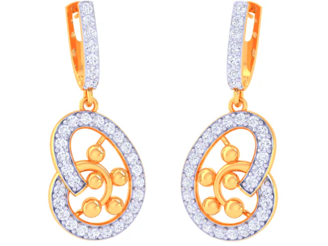 Printable 3D Jewelry design of Earrings with diamonds 3D Model