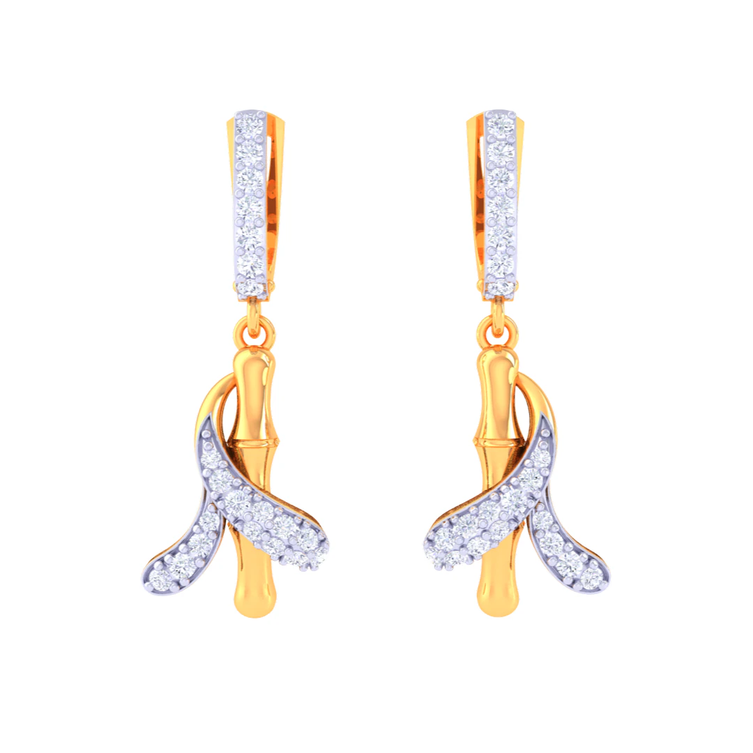 Printable 3D Jewelry design of Earrings with diamonds 3D Model .c4d .max .obj .3ds .fbx .stl .blend 