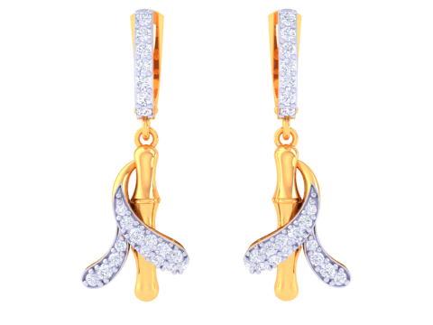 Printable 3D Jewelry design of Earrings with diamonds 3D Modell