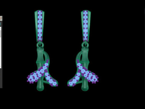 Printable 3D Jewelry design of Earrings with diamonds 3D 模型