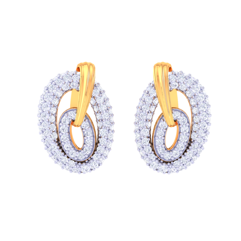 Printable 3D Jewelry design of Earrings with diamonds 3D Modell .c4d .max .obj .3ds .fbx .stl .blend 