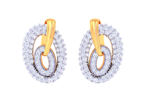Printable 3D Jewelry design of Earrings with diamonds 3D Model
