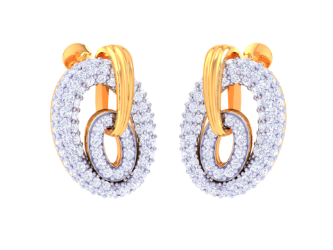 Printable 3D Jewelry design of Earrings with diamonds 3D Modell