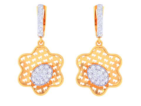 Printable 3D Jewelry design of Earrings with diamonds 3D Model