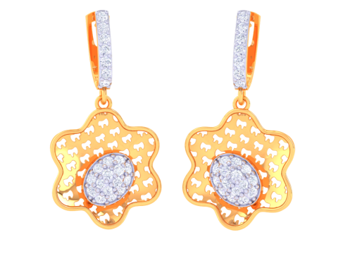 Printable 3D Jewelry design of Earrings with diamonds 3D Model