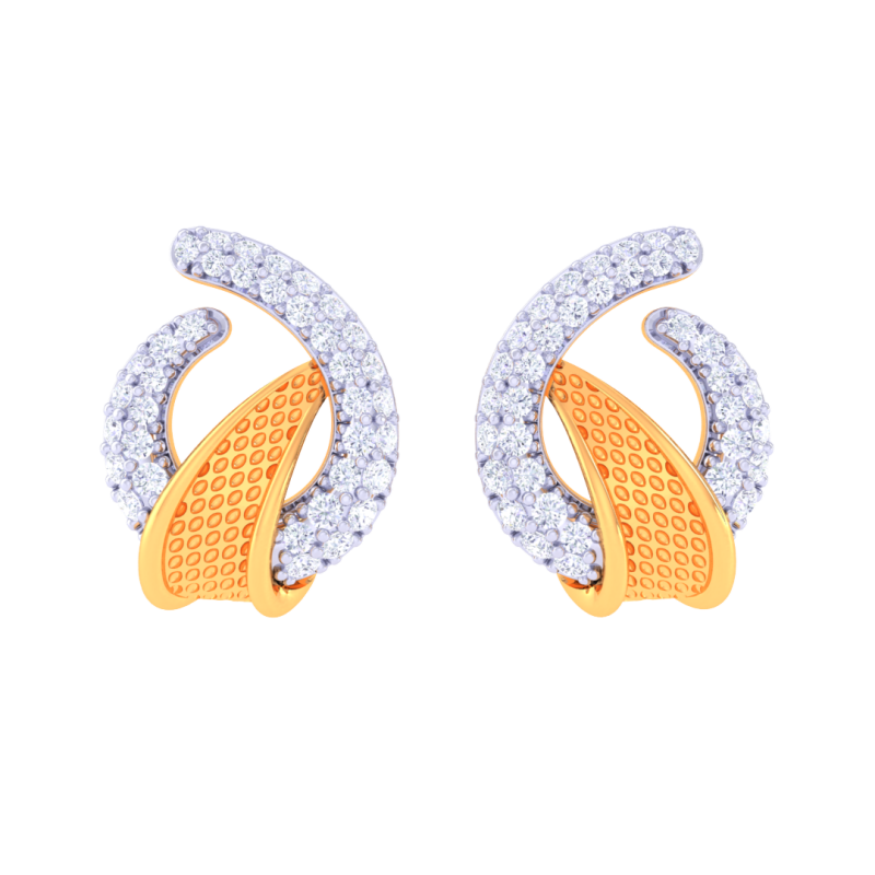 Printable 3D Jewelry design of Earrings with diamonds Modèle 3D .c4d .max .obj .3ds .fbx .stl .blend