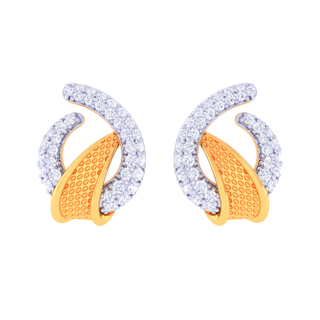 Printable 3D Jewelry design of Earrings with diamonds 3D Model .c4d .max .obj .3ds .fbx .stl .blend 